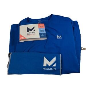 NWT Unisex Blue Mission Performance Shirt L/XL Blue L/S Shirt & Mission towel